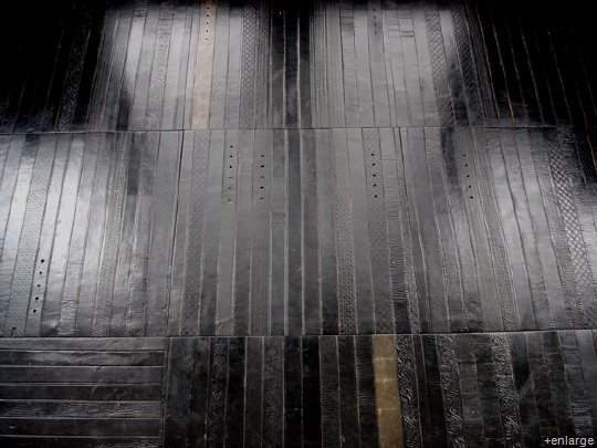 Up-cycled Leather Belt Flooring
